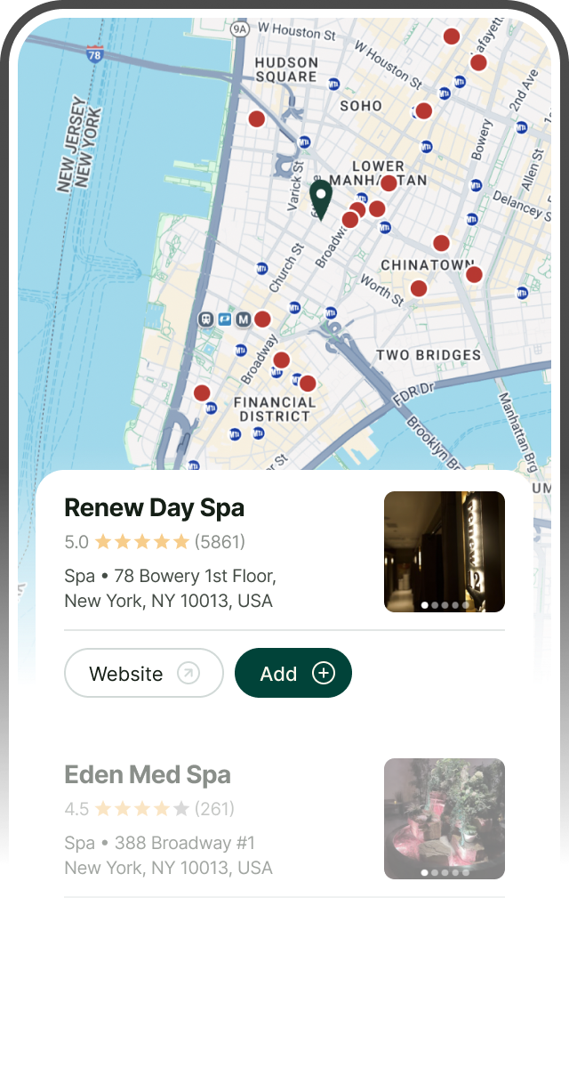 A map of local businesses to pitch