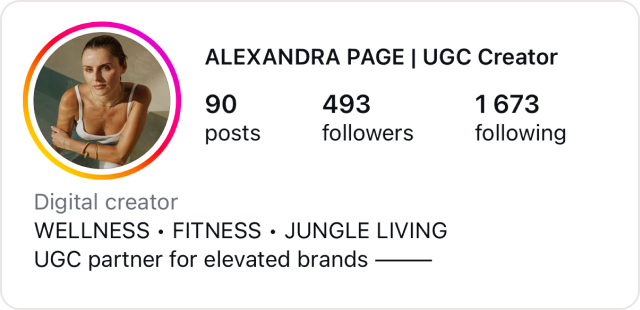 Alexandra Page, UGC Creator