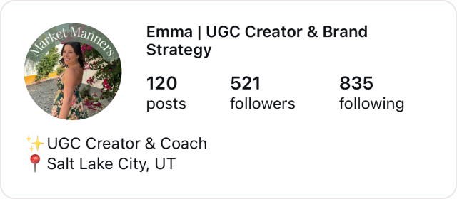 Emma, UGC Creator & Brand Strategy