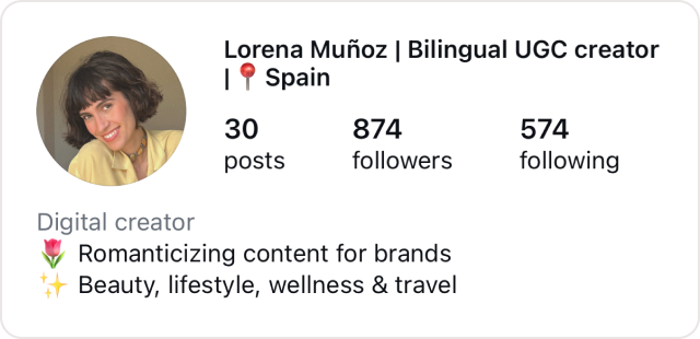 Lorena Muñoz, Bilingual UGC Creator